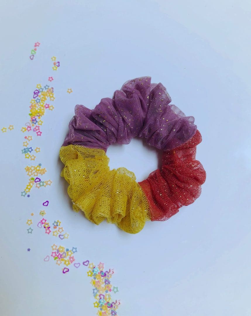Soussou Scrunchy | Gold, Purple & Terracotta