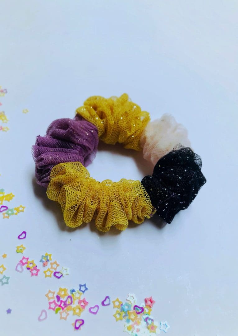 Soussou Scrunchy | Gold, Purple, Black & Pink - Image 2
