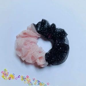 Soussou Scrunchy | Pink & Black Glitter