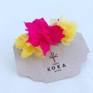 Floral Snap Clips | Βουκαμβίλια Ροζ & Κίτρινο