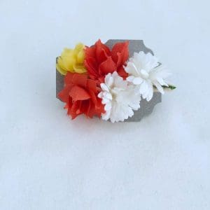 Floral Snap Clips | Μπουκέτο Λευκό Κόκκινο Κίτρινο