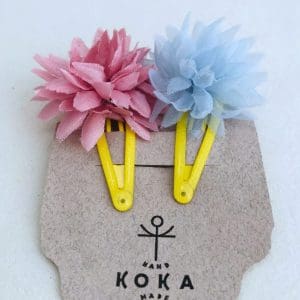 Floral Snap Clips | Flowers Blue & Pink (Σετ 2)