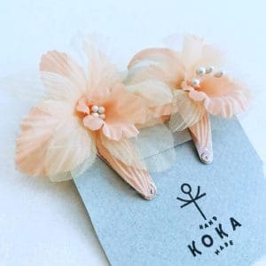 Floral Snap Clips | Flowers Salmon (Σετ 2)
