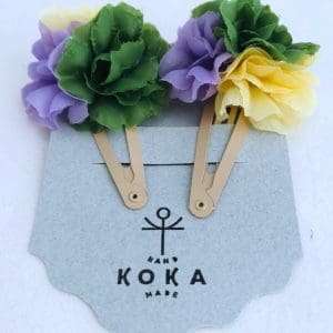 Floral Snap Clips | Flowers Yellow Purple Green (Σετ 2)