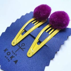 Candy Pop Hair Clips | Yellow & Purple (Σετ 2)
