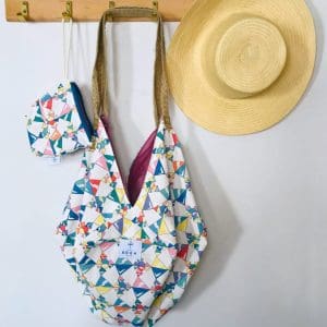 Origami Tote Bag | Rainbow Ice Cubes Magenta