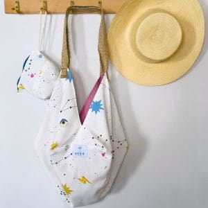 Origami Tote Bag | Stars & Planets Magenta