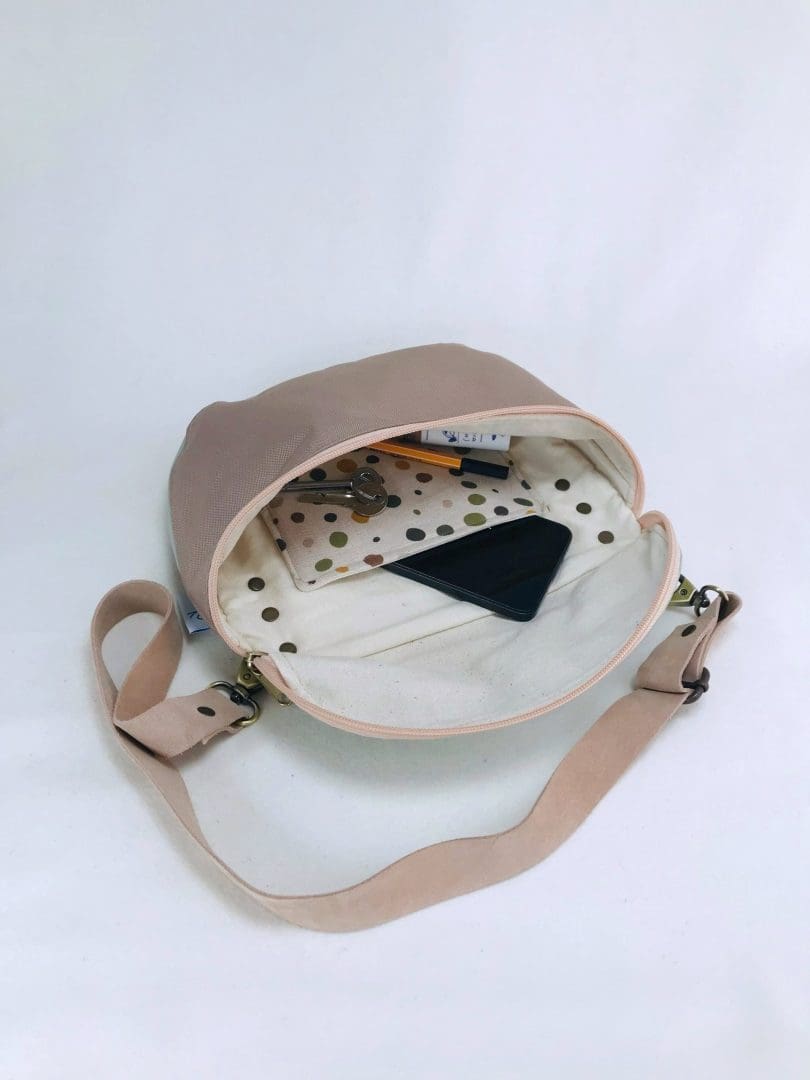 Take Me With You | Crossbody Banana Bag | Beige & Mint - Image 5