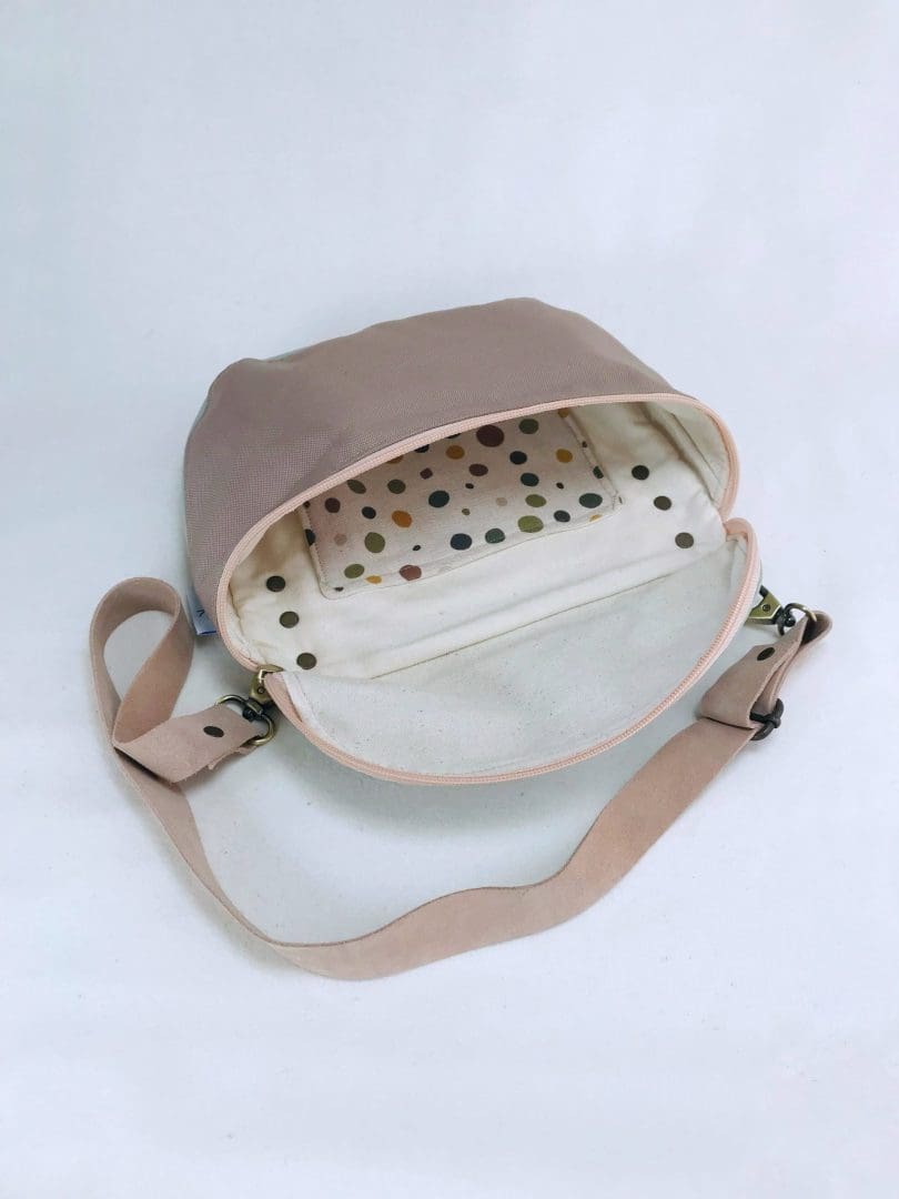 Take Me With You | Crossbody Banana Bag | Beige & Mint - Image 6
