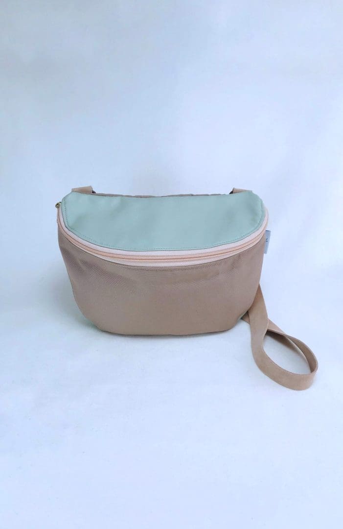 Take Me With You | Crossbody Banana Bag | Beige & Mint - Image 7