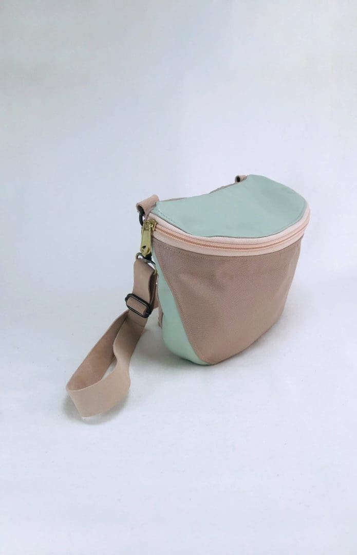 Take Me With You | Crossbody Banana Bag | Beige & Mint