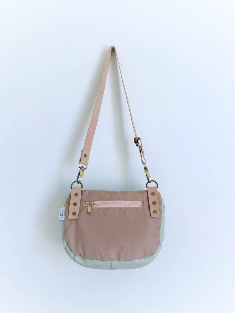 Take Me With You | Crossbody Banana Bag | Beige & Mint - Image 3