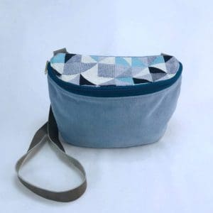 Take Me With You | Crossbody Banana Bag | Blue Geometry
