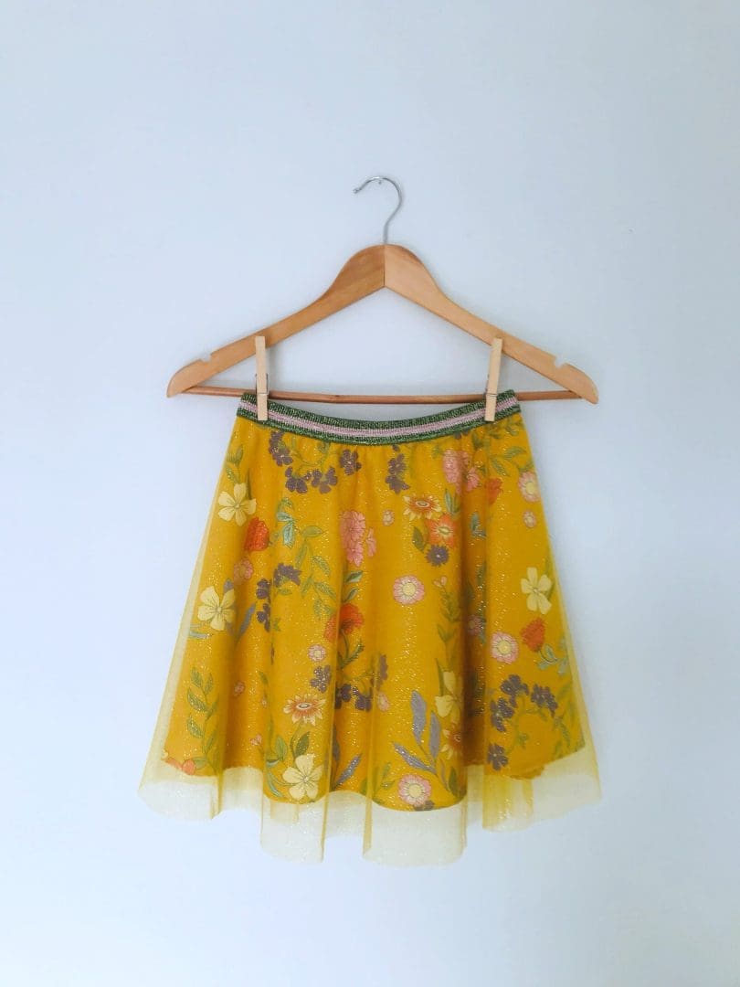 Φούστα Glitter Glam | Flowers κίτρινο φόντο - Image 3