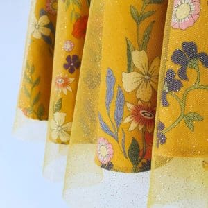 Φούστα Glitter Glam | Flowers κίτρινο φόντο