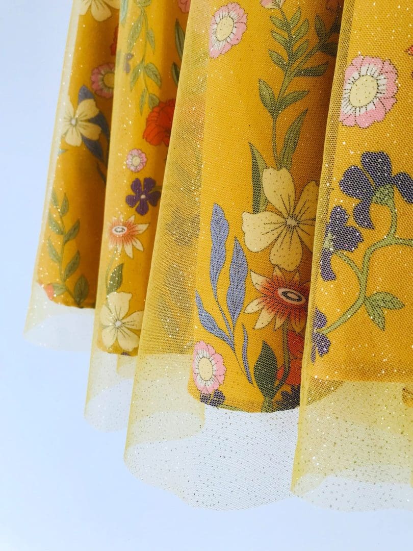 Φούστα Glitter Glam | Flowers κίτρινο φόντο