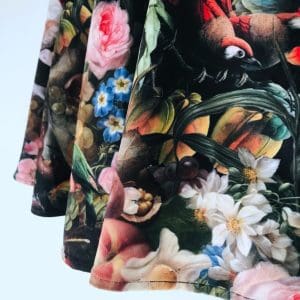 Φούστα Glitter Glam | Βελουτέ μαύρος κήπος & πουλιά