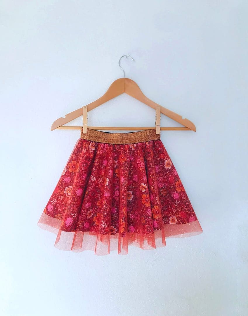 Φούστα Glitter Glam | Mπορντώ Λιβάδι - Image 3