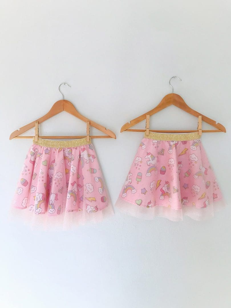 Φούστα Glitter Glam | Ροζ Unicorns & Rainbows - Image 2