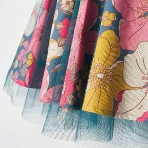 Φούστα Glitter Glam | Λουλούδια σε μπλε Φόντο