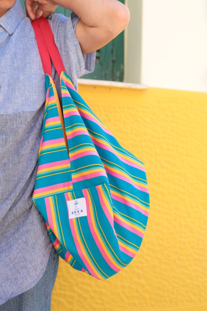 Origami Tote Bag | Lollipop Stripes - Image 2